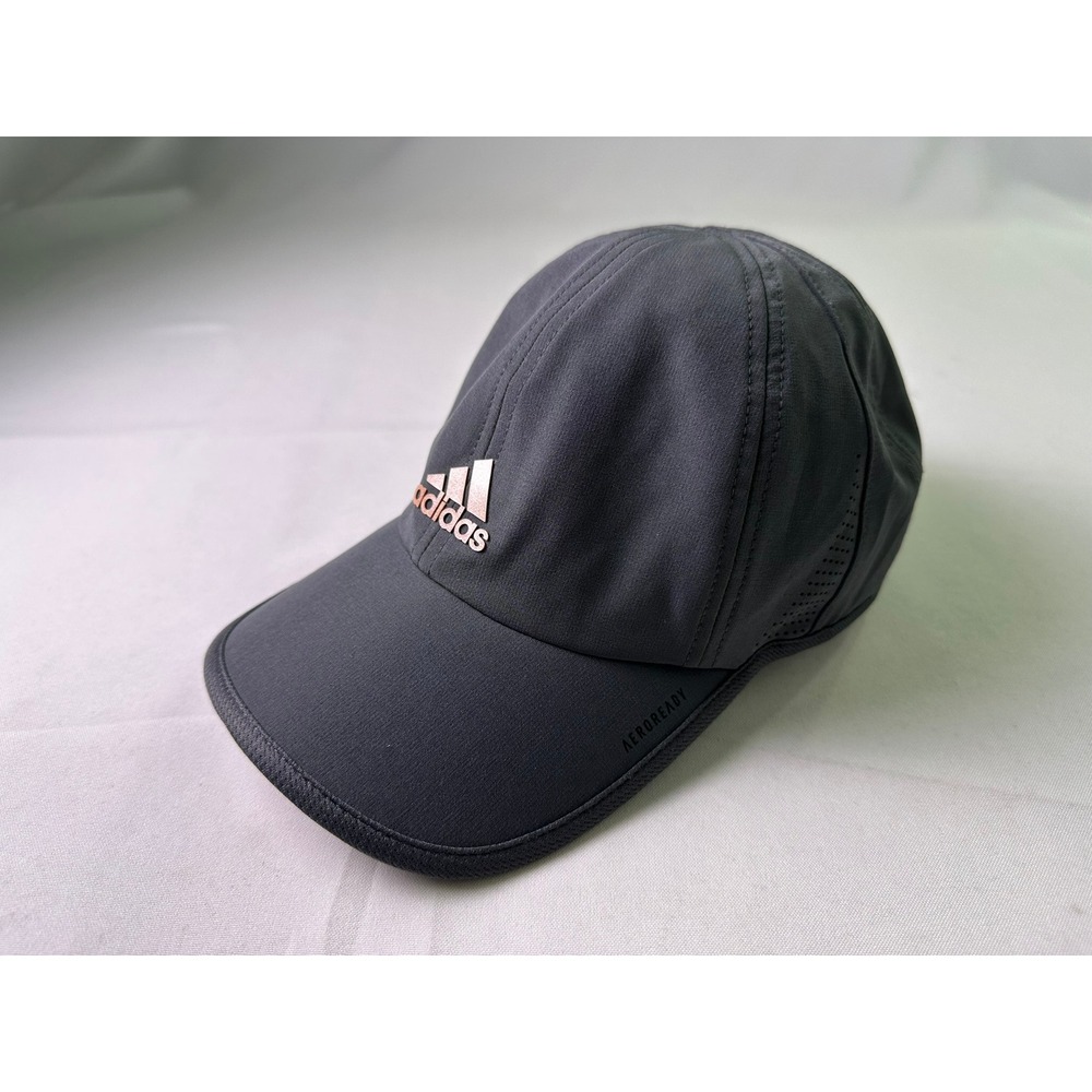 Adidas AEROREADY Women's Fit Hat Grey Rose Gold Logo Adjustable Running Cap OSFM